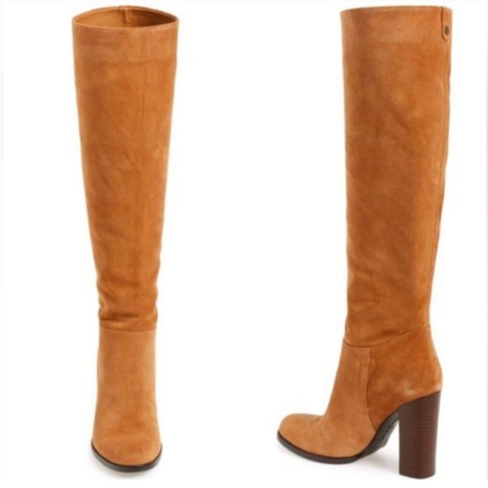 Sam Edelman Victoria Golden Carmel Suede Boots size 7.5 - Picture 3 of 8